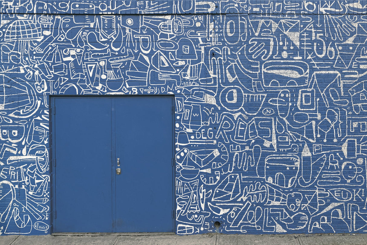 KT Merz x A-Street Prints ASTM4130 Bushwick BKLYN Blue Wall Mural