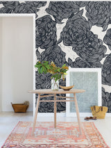 Karen Revis x A-Street Prints ASTM4178 Roses Black Wall Mural