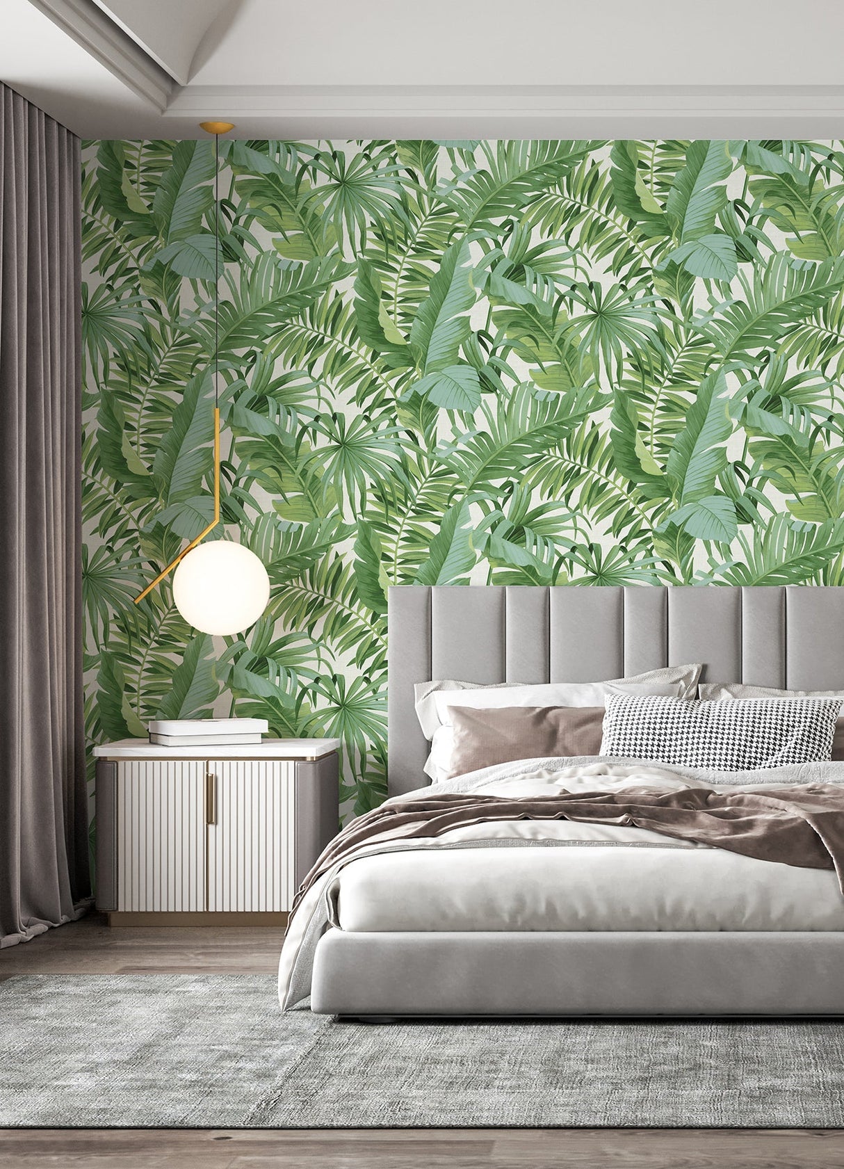 Katie Hunt x A-Street Prints ASTM5047 Tropical Palm Leaf Green Wall Mural