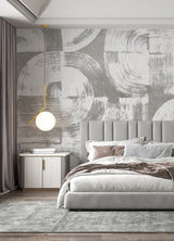 Katie Hunt x A-Street Prints ASTM5051 Brushstrokes Dove Grey Wall Mural