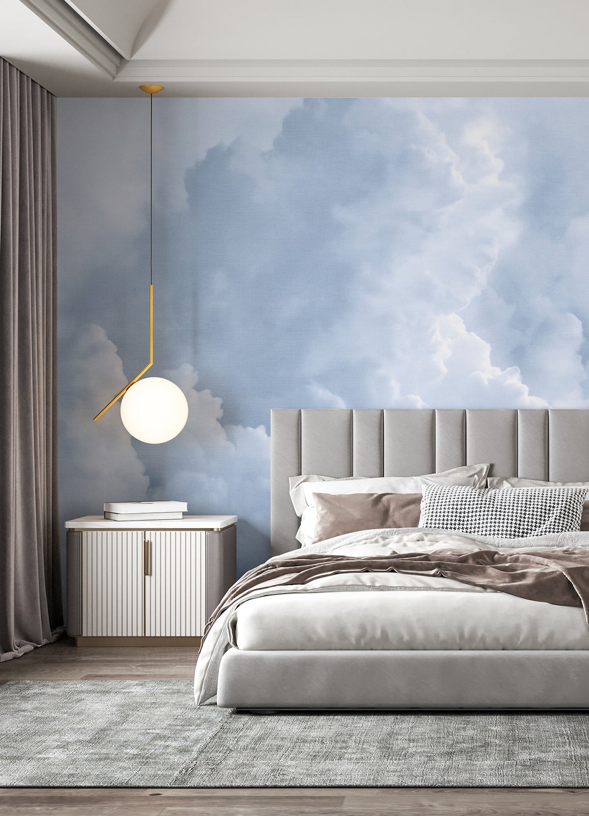 Katie Hunt x A-Street Prints ASTM5053 In The Clouds Sky Blue Wall Mural