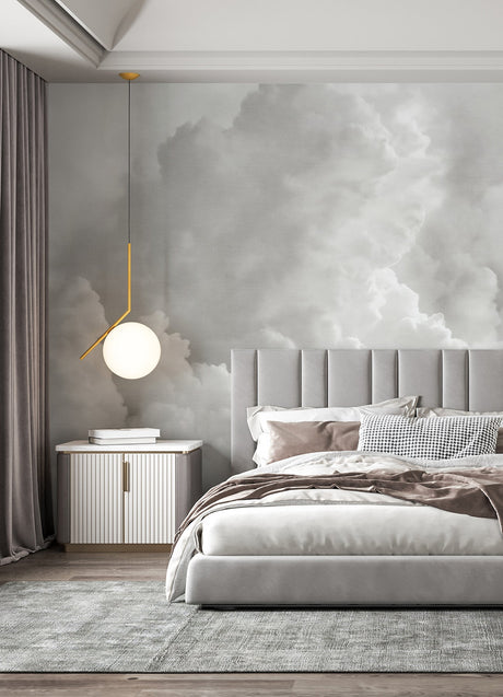 Katie Hunt x A-Street Prints ASTM5054 In the Clouds Dove Grey Wall Mural