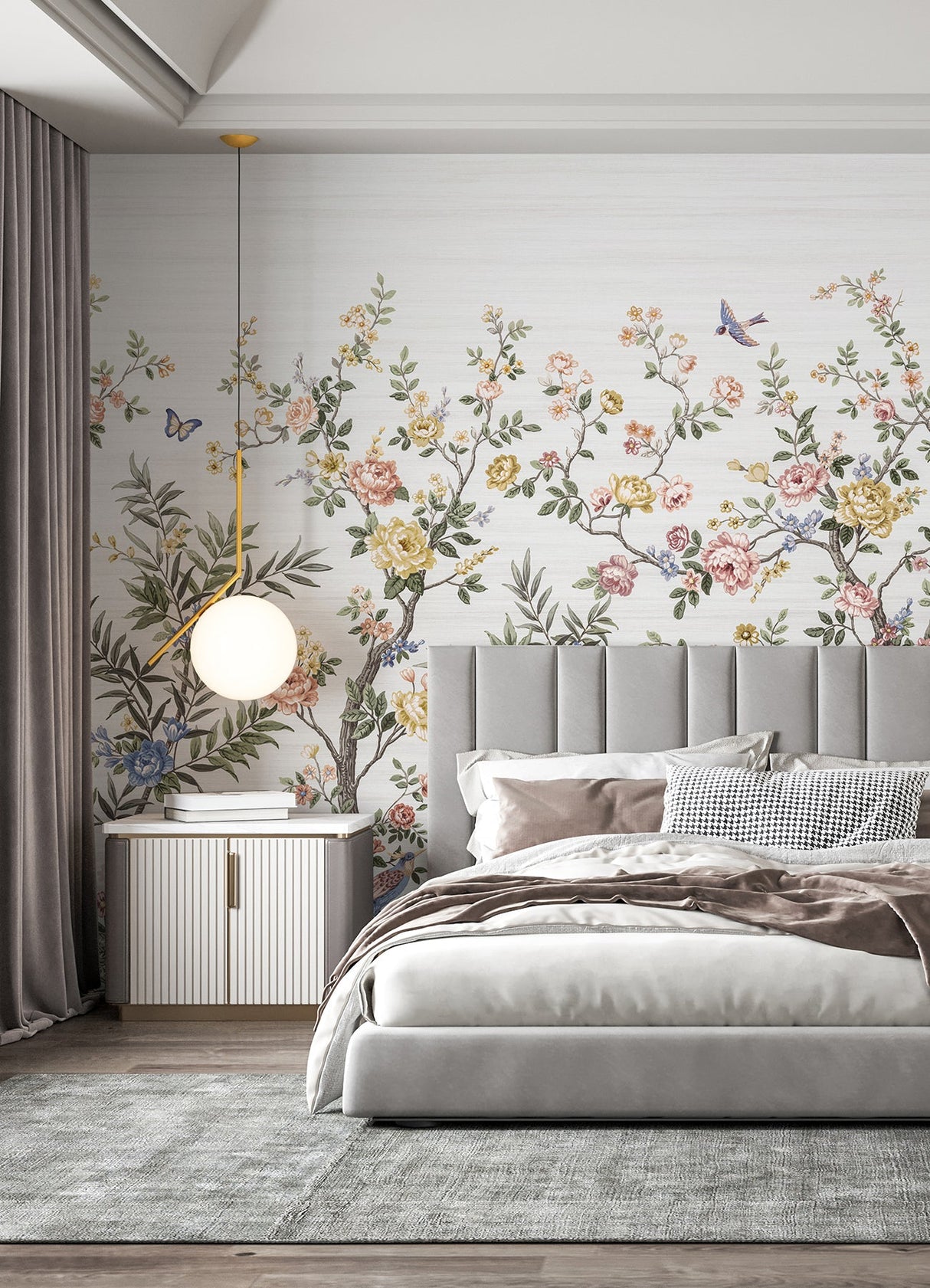 Katie Hunt x A-Street Prints ASTM5055 Spring Chinoiserie Soft White Wall Mural