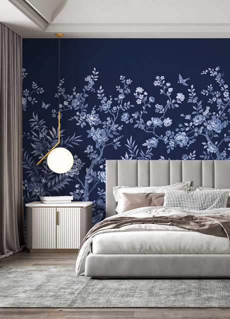 Katie Hunt x A-Street Prints ASTM5058 Twilight Chinoiserie Midnight Blue Wall Mural