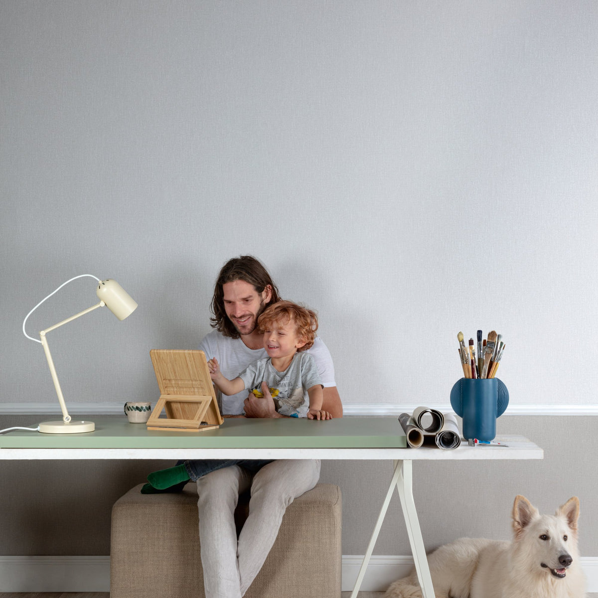 Galerie Atmosphere Textile Plain Beige Wallpaper AT1004