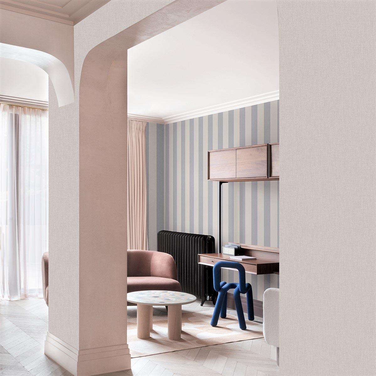 Galerie Atmosphere Textile Plain Beige Wallpaper AT1012