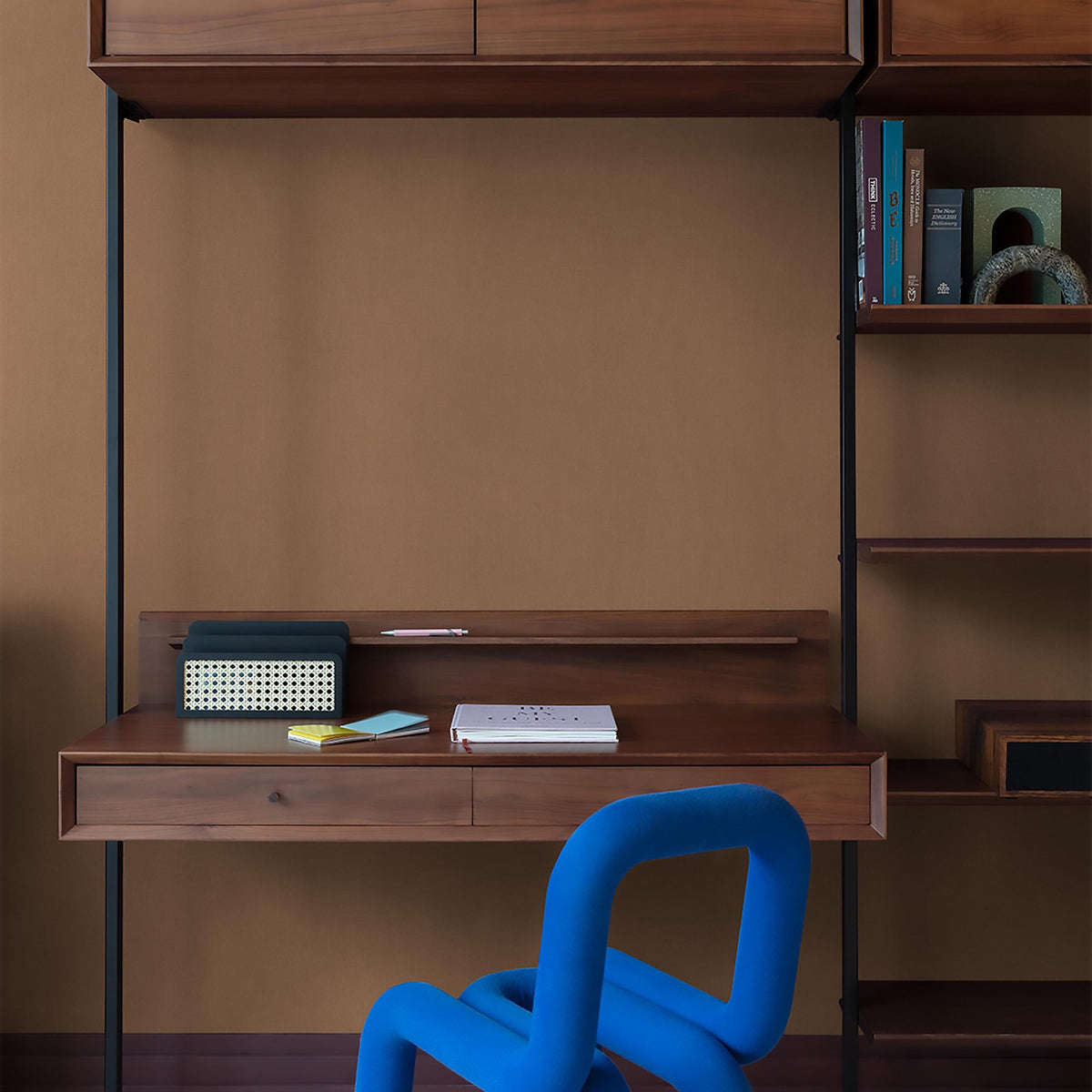 Galerie Atmosphere Textile Plain Orange Wallpaper AT1020
