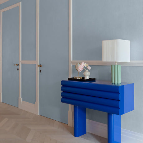 Galerie Atmosphere Textile Plain Blue Wallpaper AT1023
