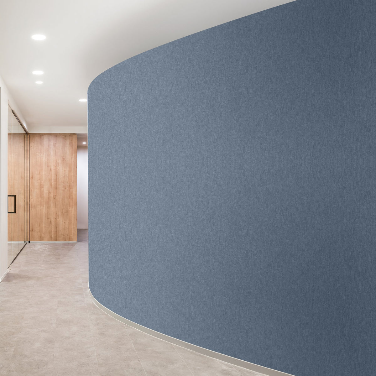 Galerie Atmosphere Textile Plain Blue Wallpaper AT1024
