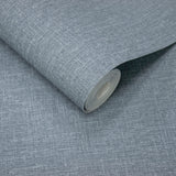 Galerie Atmosphere Textile Plain Blue Wallpaper AT1024