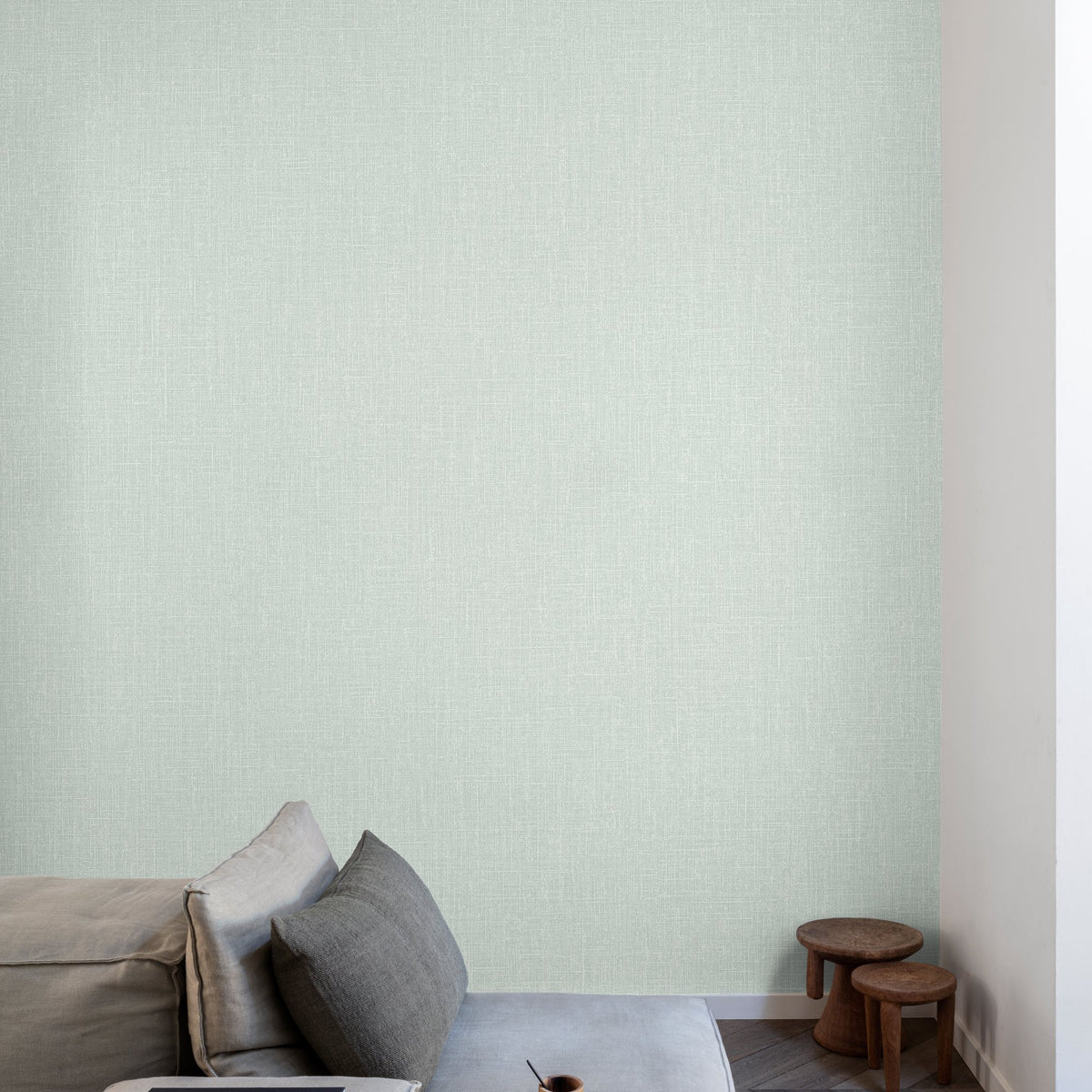 Galerie Atmosphere Textile Plain Blue Wallpaper AT1028
