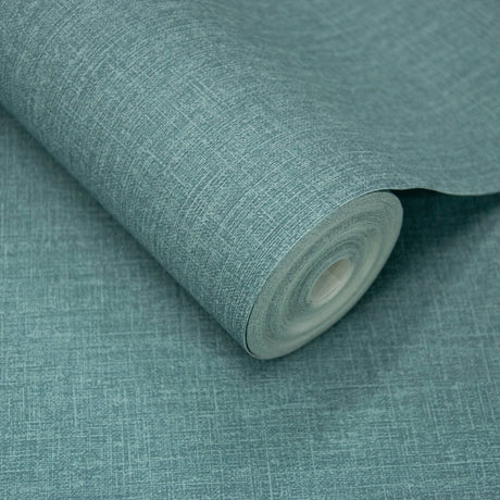 Galerie Atmosphere Textile Plain Blue Wallpaper AT1030