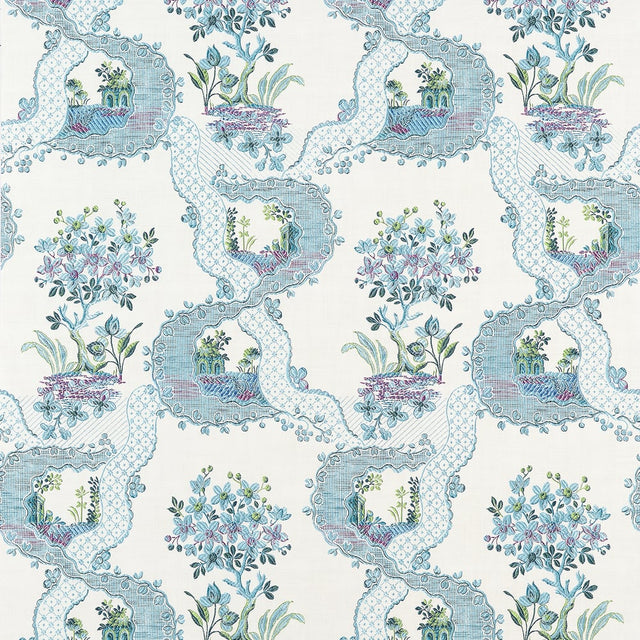 Anna French AT16157 Blue and Plum Wallpaper - BELVEDERE