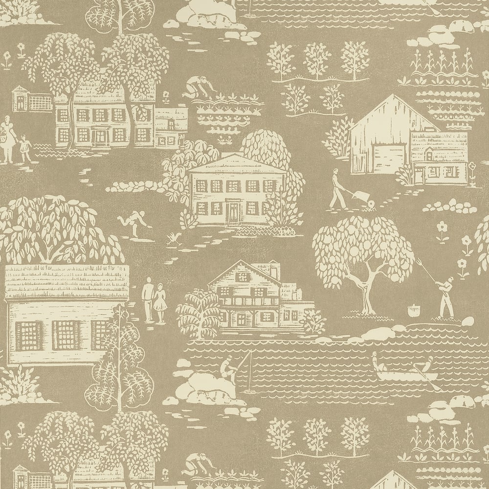 Anna French AT16165 Beige Wallpaper - BELVEDERE