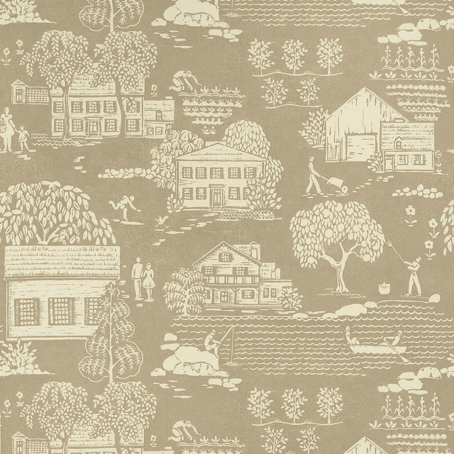 Anna French AT16165 Beige Wallpaper - BELVEDERE