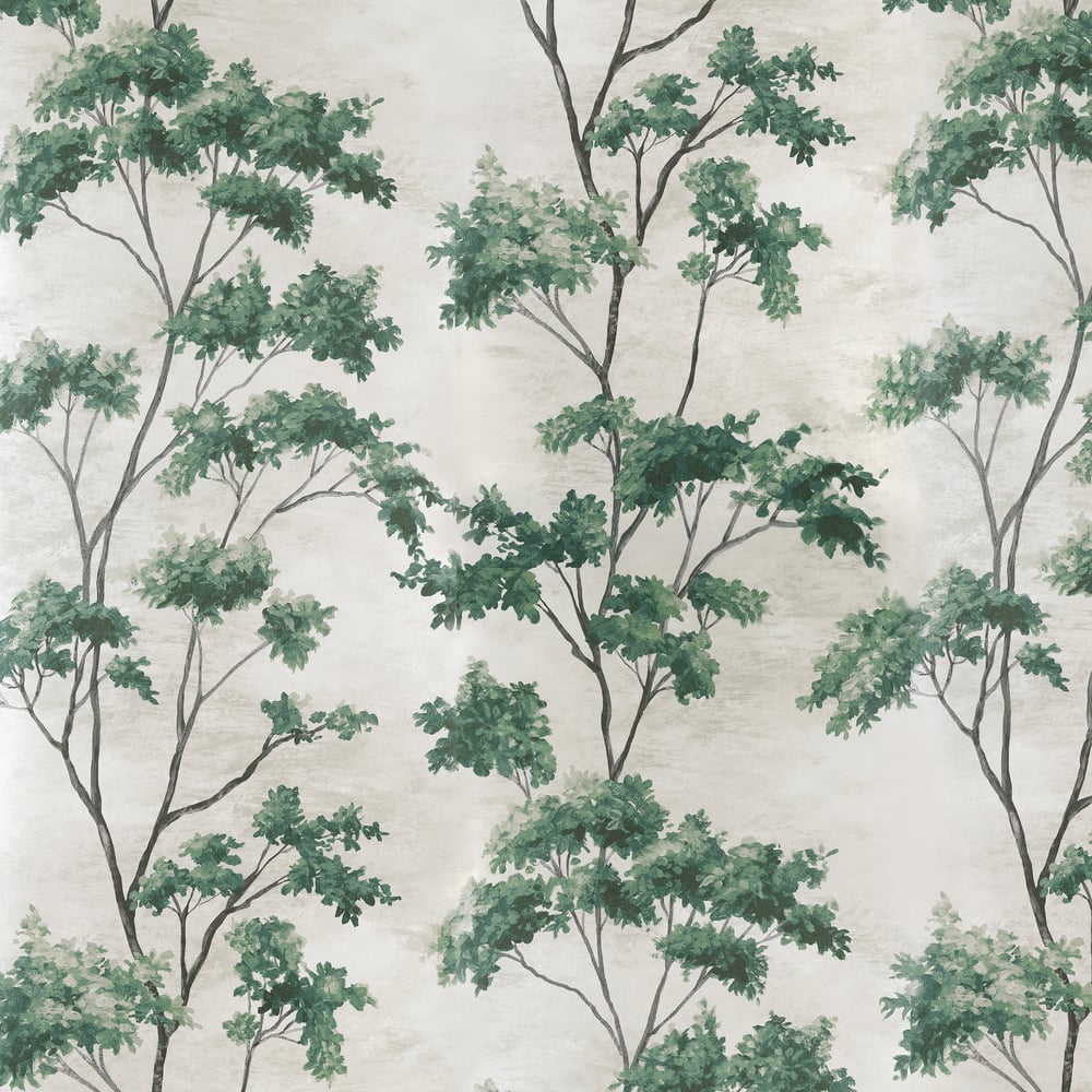 Anna French AT16169 Green on Pearl Wallpaper - BELVEDERE