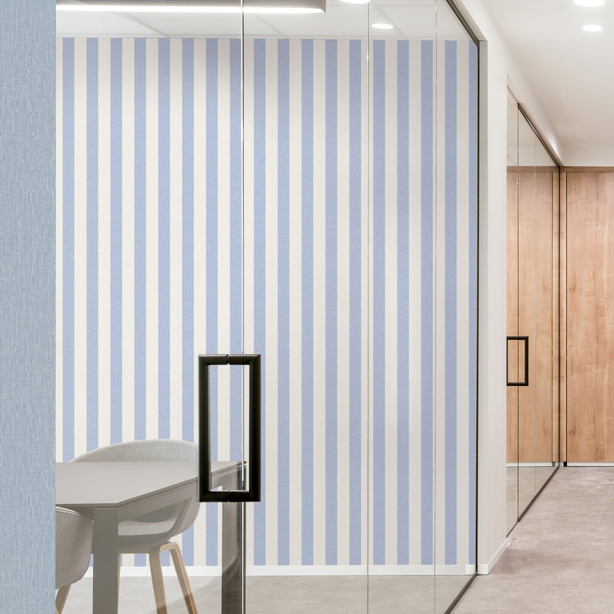 Galerie Atmosphere Regular stripes Blue Wallpaper AT4023