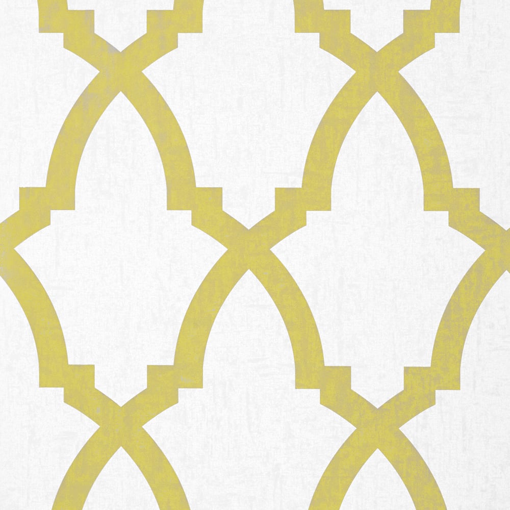 Anna French AT6020 BROCK TRELLIS Citron Wallpaper