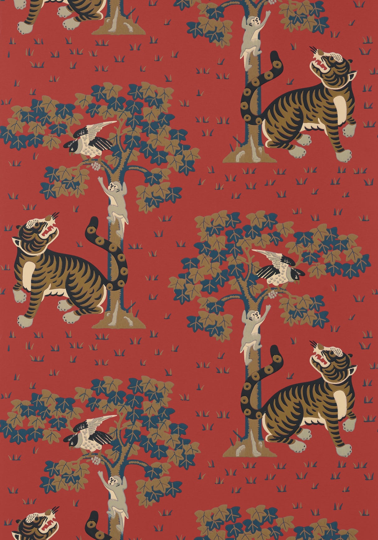 Anna French AT78747 KAHNA Red Wallpaper