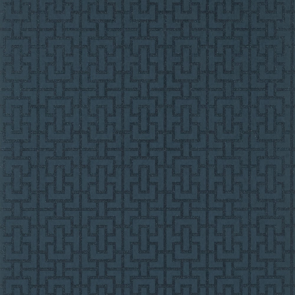 Anna French BRIDLE AT79122 in Navy Wallpaper - SMALL SCALE