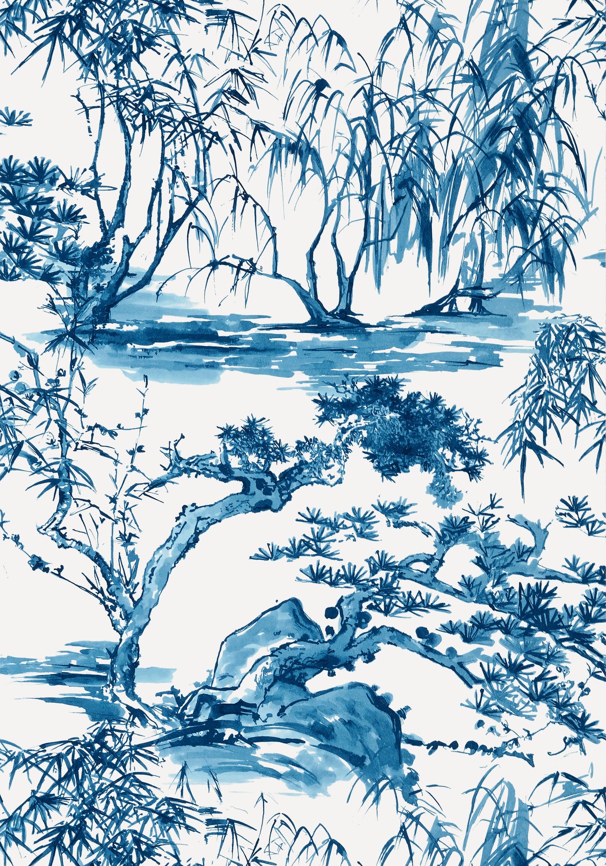 Anna French AT9826 KYOTO Navy Wallpaper