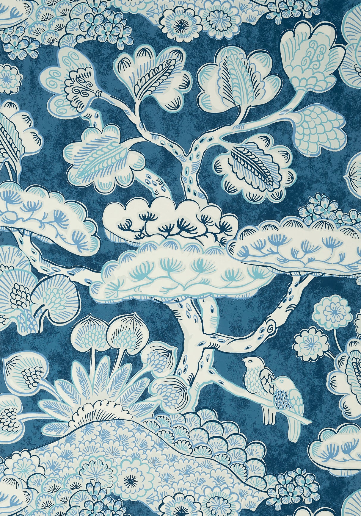 Anna French AT9862 TREE HOUSE Navy Wallpaper