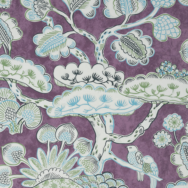 Anna French AT9865 TREE HOUSE Eggplant - Eade's Wallpaper