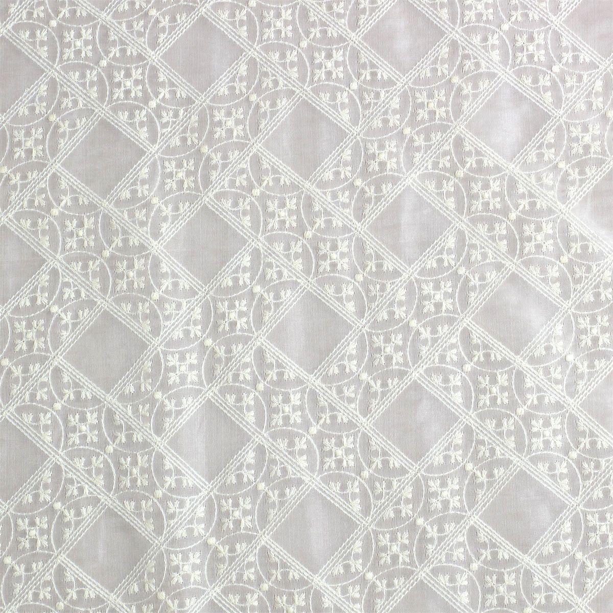 Scalamandre AU 00032580 IVORY BRODERIES VILLERS SHEER Fabric