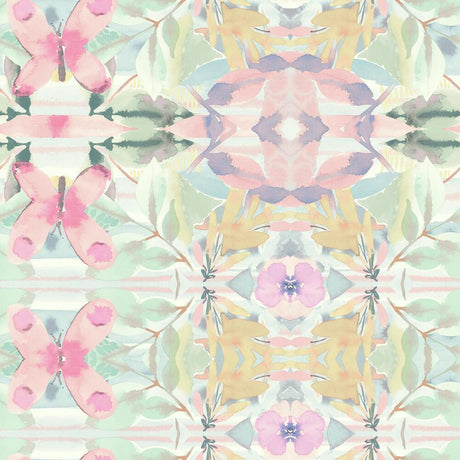 RoomMates RMK10853WP Synchronized Floral Pink Peel and Stick Wallpaper - Eade's Wallpaper