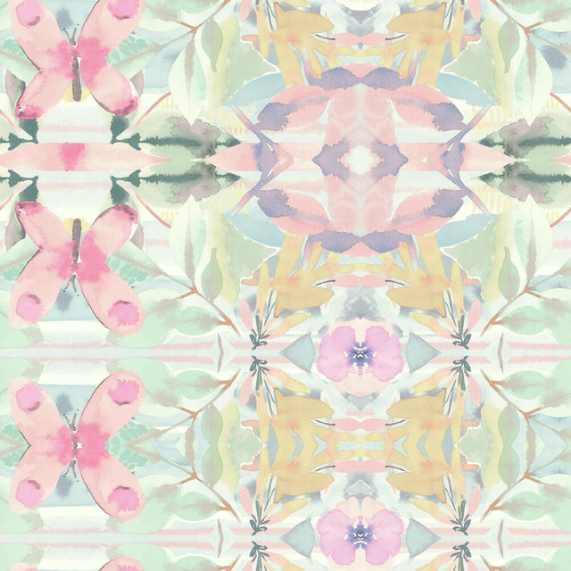 RoomMates RMK10853WP Synchronized Floral Pink Peel and Stick Wallpaper - Eade's Wallpaper