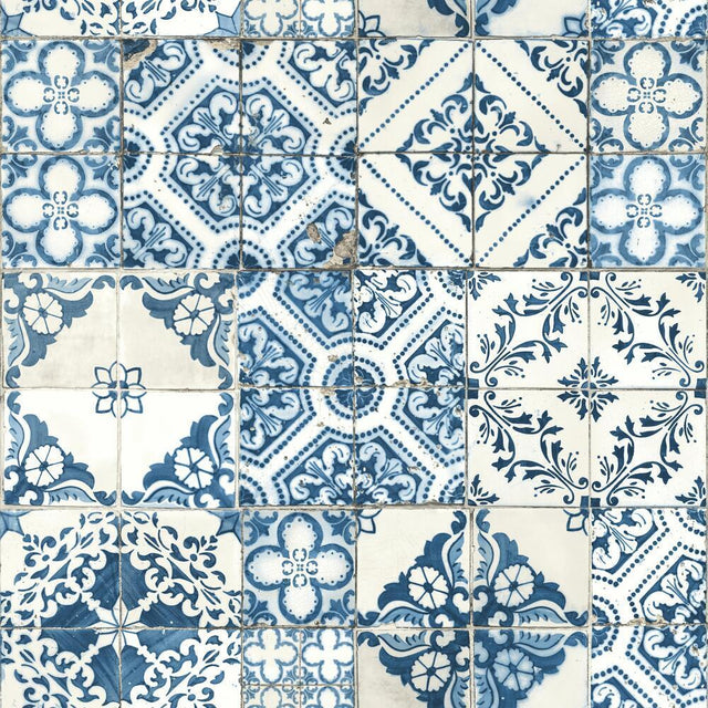 RoomMates RMK11083WP Mediterranean Tile Peel and Stick Wallpaper - Eade's Wallpaper