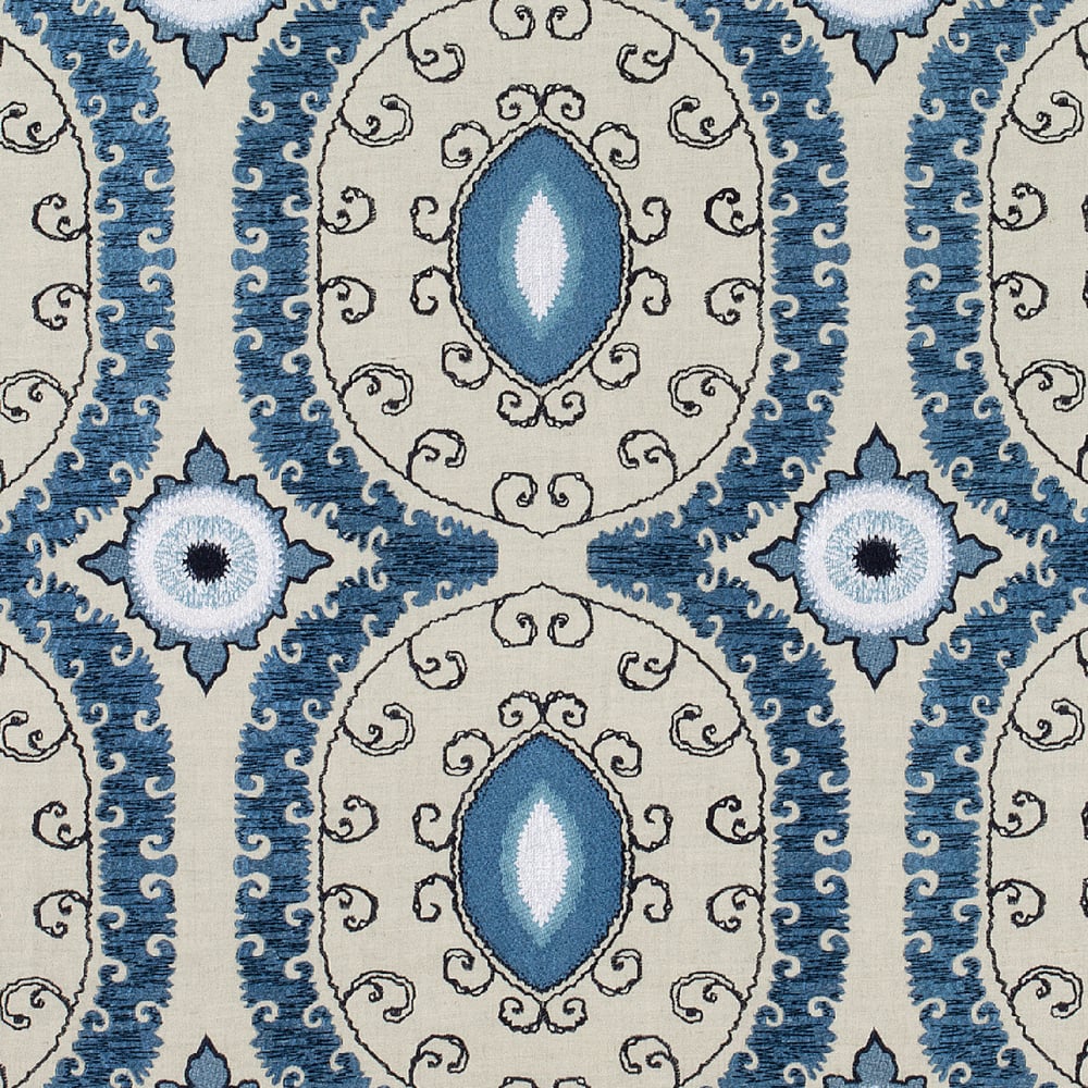Anna French AW72975 CASTILE EMBROIDERY Blue Fabric
