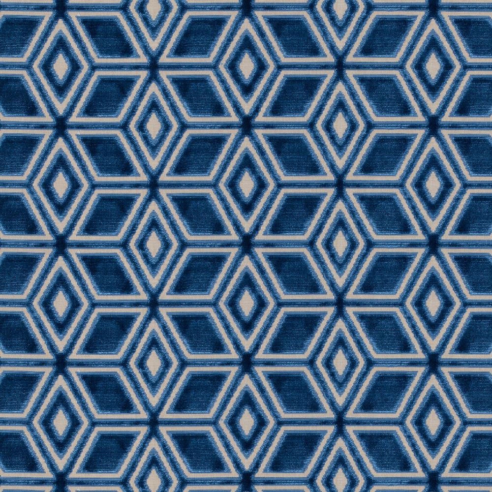 Anna French AW72986 JARDIN MAZE VELVET Navy Fabric