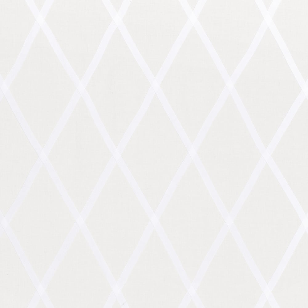 Anna French AW78711 TARASCON TRELLIS APPLIQUE White on White Fabric