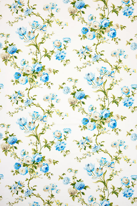 Scalamandre B0 00033506 PORCELAIN BLUE BOTANICAL GARDEN Fabric