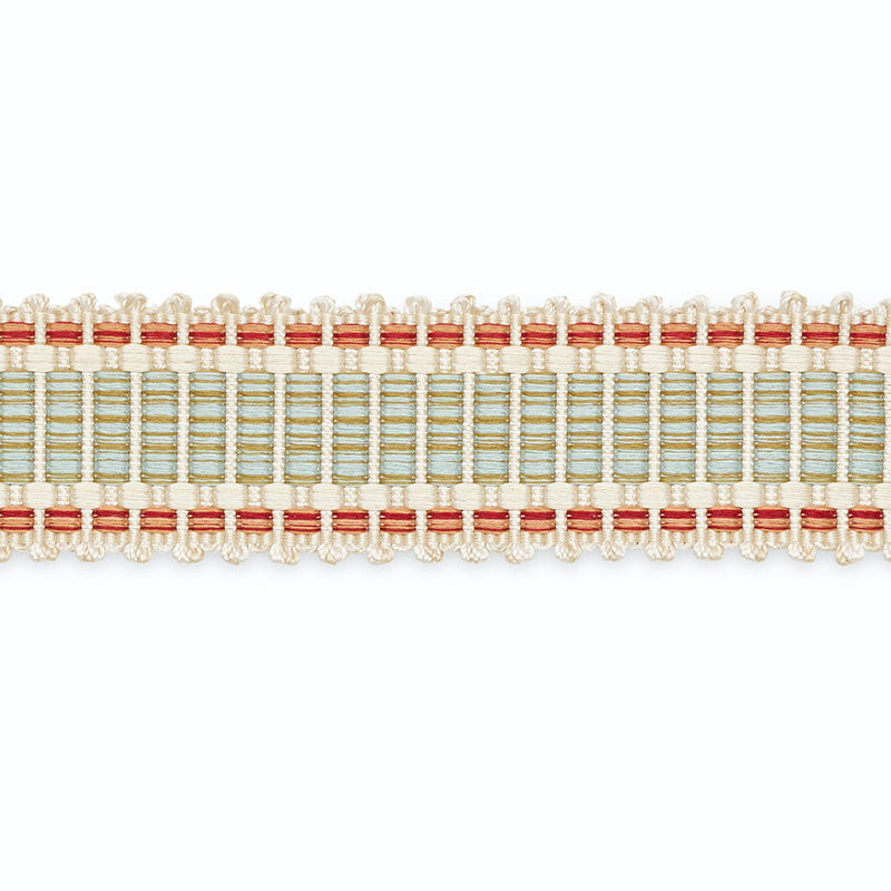 Schumacher B107-16 EUGENIE PICOT-EDGE BRAID in IVORY/AZURE/C