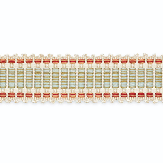 Schumacher B107-16 EUGENIE PICOT-EDGE BRAID in IVORY/AZURE/C