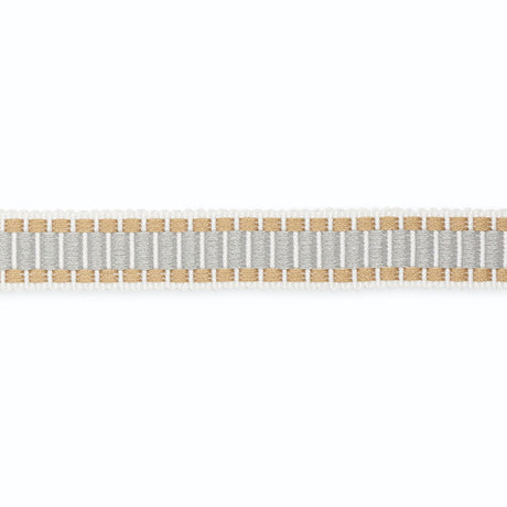 Schumacher B130-3 DEVON BRAID in WHITE/MOONSTONE/FOG Trim - 