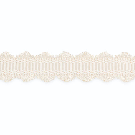 Schumacher B153-1 LEAH DOUBLE SCALLOPED BRAID in BLANC Trim 