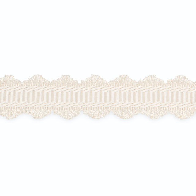 Schumacher B153-1 LEAH DOUBLE SCALLOPED BRAID in BLANC Trim 