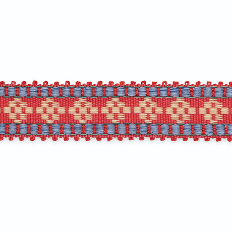 Schumacher B211-2 MARY KAY BRAID in CHERRY/LAPIS/MOCHA Trim 