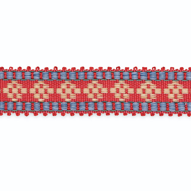 Schumacher B211-2 MARY KAY BRAID in CHERRY/LAPIS/MOCHA Trim 