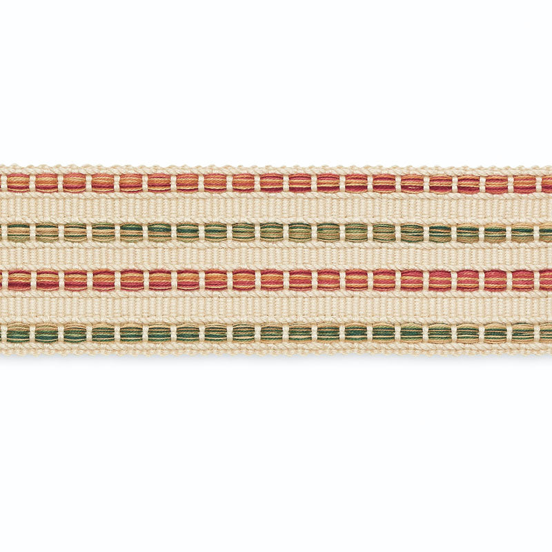 Schumacher B215-2 MARTHA BRAID in SAGE/BERRY/BEIGE Trim - SC