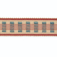 Schumacher B220-5 LUCINDA BRAID 7/8" in ECRU/DELFT/GARNET Tr