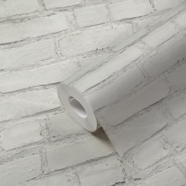 Galerie BB51101 Grey White Coastal Brick Effect Motif - Eade's Wallpaper