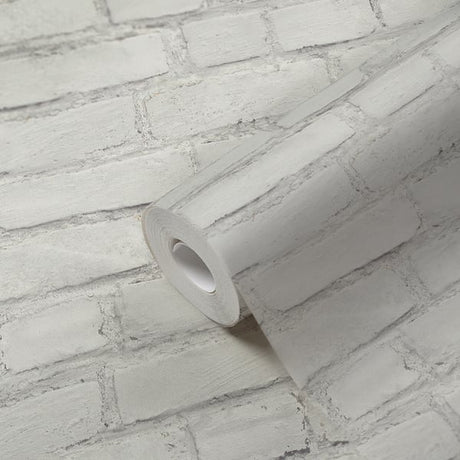 Galerie BB51101 Grey White Coastal Brick Effect Motif - Eade's Wallpaper