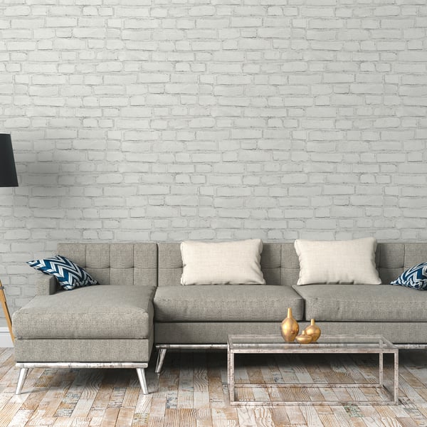 Galerie BB51101 Grey White Coastal Brick Effect Motif - Eade's Wallpaper