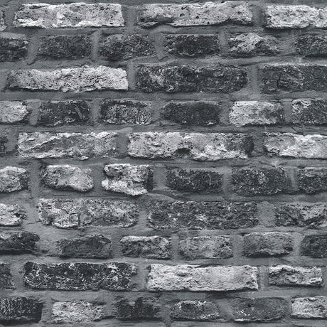 Galerie BB51112 Grey Black Brickshire Residents Motif - Eade's Wallpaper
