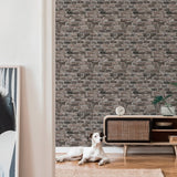 Galerie BB51117 Brown Grey Brickshire Residents Motif - Eade's Wallpaper