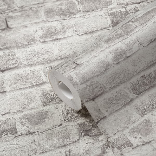 Galerie BB51118 Grey White Brickshire Residents Motif - Eade's Wallpaper